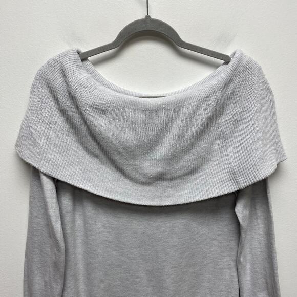 Lilly Pulitzer Gray Off The Shoulder Pullover Cashmere Blend Belinda Sweater XL - Picture 6 of 10